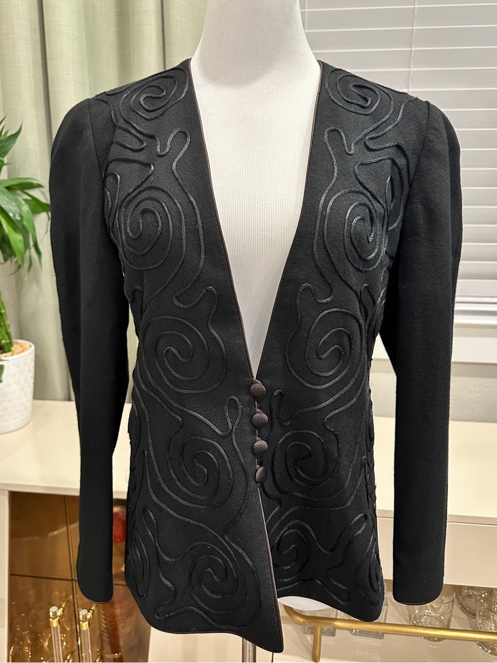Vintage Christian Dior Evening Wool Jacket/Collarless Blazer